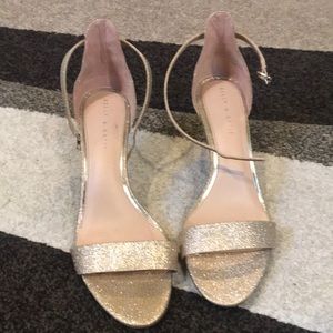 Gold sparkly heels